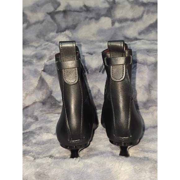 NWB SARTO by Franco Sarto Mala Black Leather Pointed Toe‎ Kitten Heel Booties 7 - Picture 4 of 9